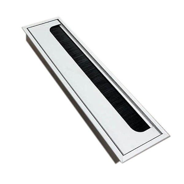 Fyrkantig / rektangel i aluminium, insatshål för skrivbordsdatortrådkabeluttag Beige M
