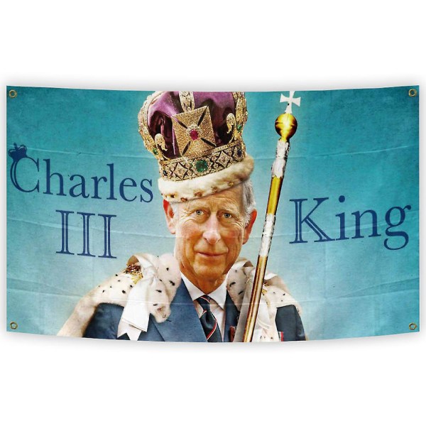 Kuningas Kaarle III kruunauslippu.5ft x 3ft. Union Jack.matkamuisto.