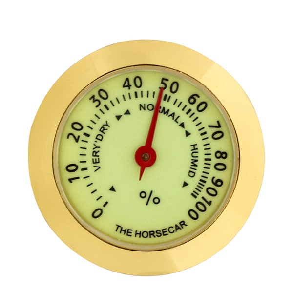 2-pack 36mm mini självlysande hygrometer mekanisk pekare automatisk avkänning cigarrlåda gitarr universal hygrometer TH321