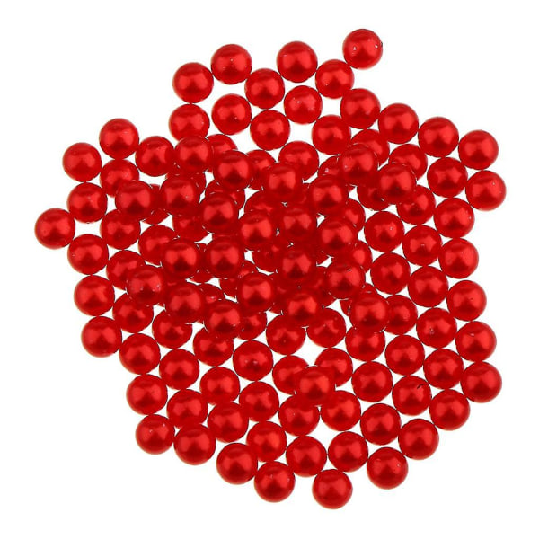 150 stk Imitation Pearl No Hole Abs Plastic Charm Diy Løse Perler Rød