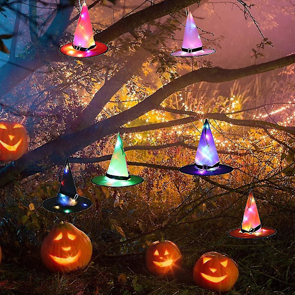 Halloween-Heks Hat Glødende Troldmand Hat Magiker Hat