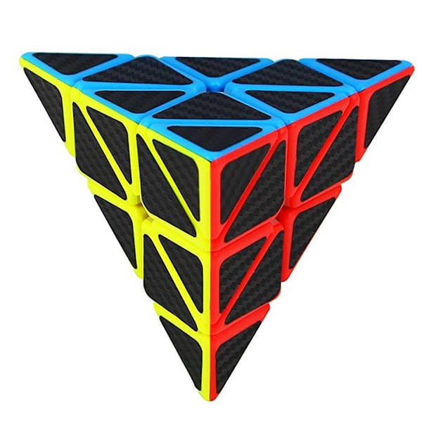 Pyramide Speed Cube Trekant Karbonfiber Speed Cube Twisty Puslespill Leketøy for Barn Intelligensutvikling