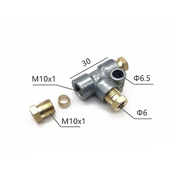Hydraulisk bremse-T-kopling 3-veis for T-stykke T-bremserør med 3 hannmuttere -xx