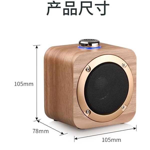 Q1B Trådlös Bluetooth-högtalare i trä för mobiltelefon, dator, hem, TWS-anslutning, present, surroundljud, liten högtalare