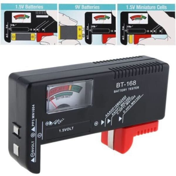Batteritester, Universal Batteritester, BT-168D Batteritester, AA AAA C 9V Batteritester (Pointer Display)
