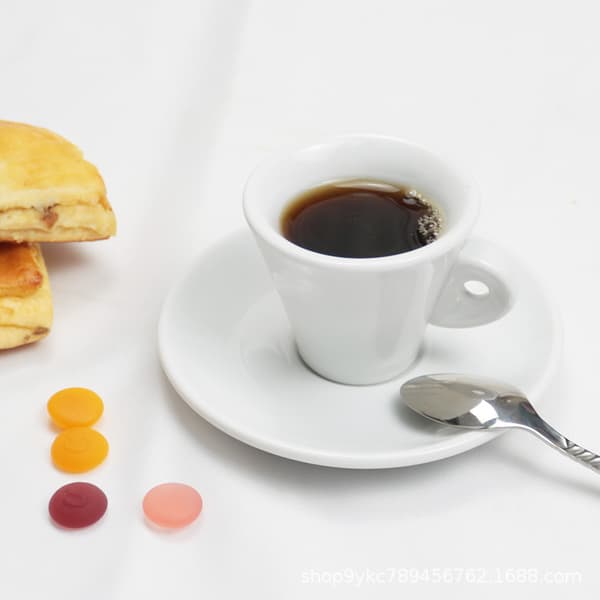 60ML Ren Vit Keramisk Espressokopp, Elegant Handhälld Kaffemugg för Kafé och Hemmabruk A