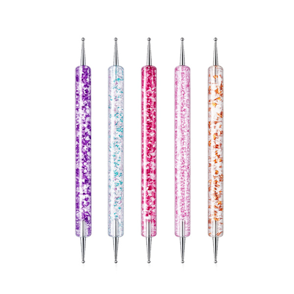 Nail Art Dotting Tools, 5st Dubbelsidiga Rhinestone Pickers
