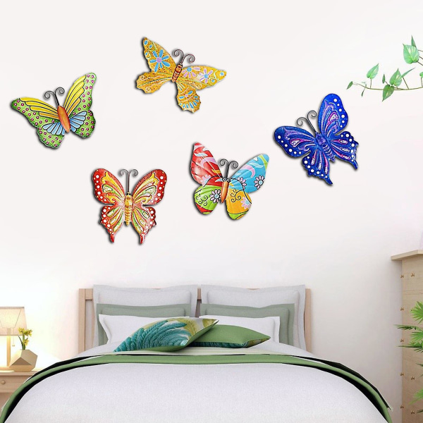 5pack 3d Butterfly Väggdekor Väggkonst hängande hem sovrum uteplats prydnad