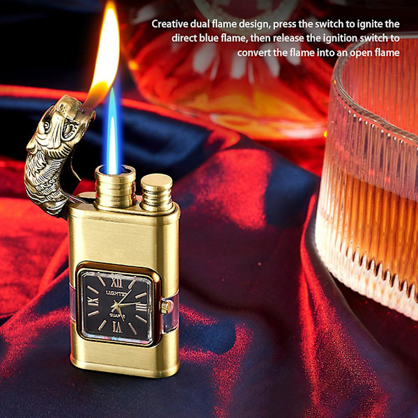 Personalisert Preget Lighter med Klokke Lett Bærbar Lighter Gave til Jubileum