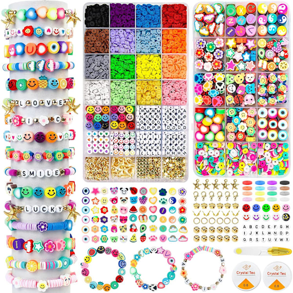 24-ruudullinen DIY-polymeerisavi-käsintehty setti Helmi-riisihelmet Hartsi-demonisilmäkorujen tarvikkeet
