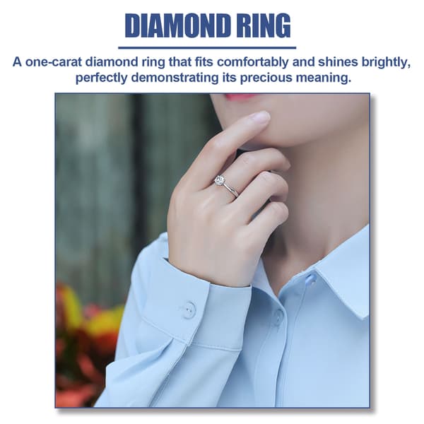 Justerbar diamantring, glitrende solitær forlovelsesring
