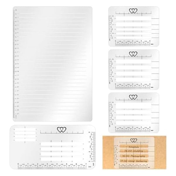 Set för journaler och kuvert Adresslinjeritningsmallar för kartongbokstäverskrivning