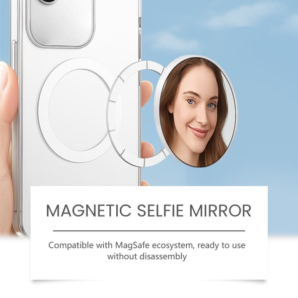 Magnetisk Selfie-spejl til telefoner, hvid og sort valgfri