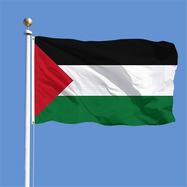 Palæstina Flag Stort 90*150 cm 100% Polyester Med Øjninger - Fri Gaza