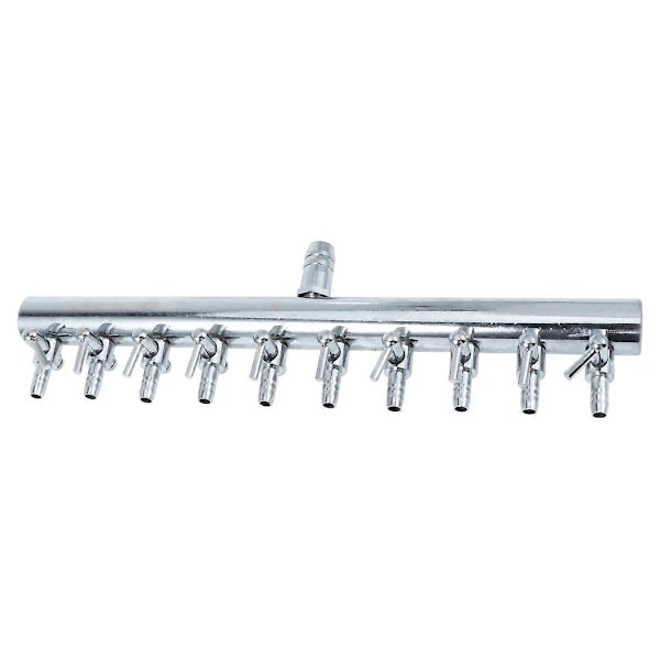 10 måder 8 til 4MM rustfrit stål akvarie udløb inline luftpumpe flow niveau kontrol manifold splitter switch hane ilt rør fordeler sølv
