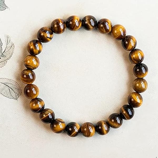 Tigerøye elastisk armbånd for menn og kvinner, justerbart chakra-balanserende armbåndsgave