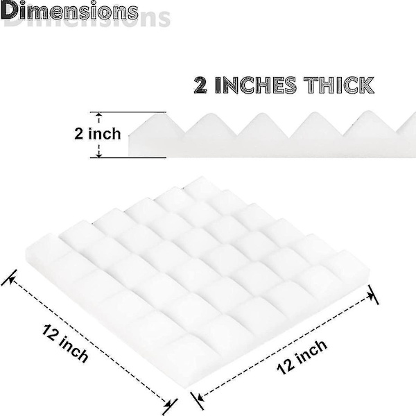 12-pack akustikpaneler, ljudisoleringsskum, studio ljudisolering, väggljudreducerande skum