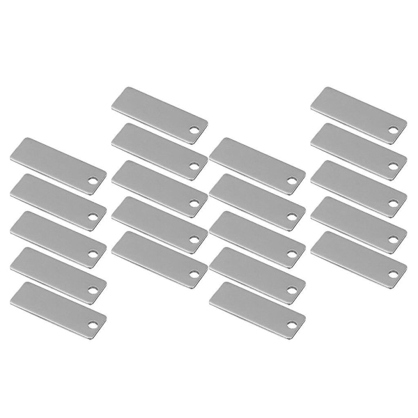 20 stykker metall rektangel form Blank stempling Charms Tags Halskjede anheng