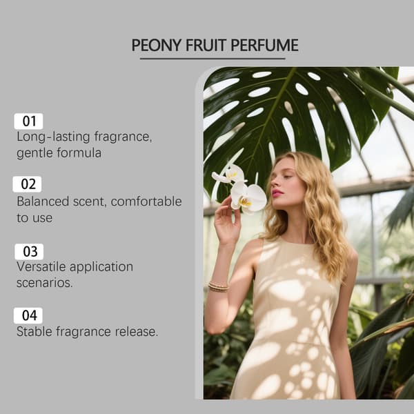 Pionfruktparfym, fruktig blommig doft, 20 ml