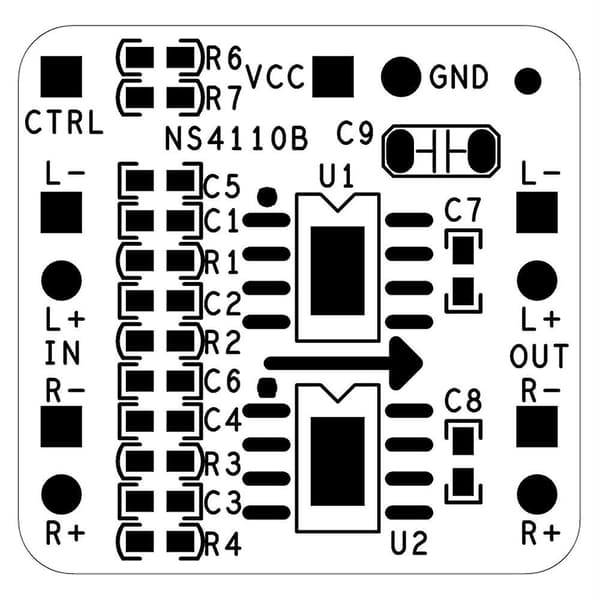 Differensialforsterkerkort 2x18w Digital Klasse D/ab Ns4110b 6-14v