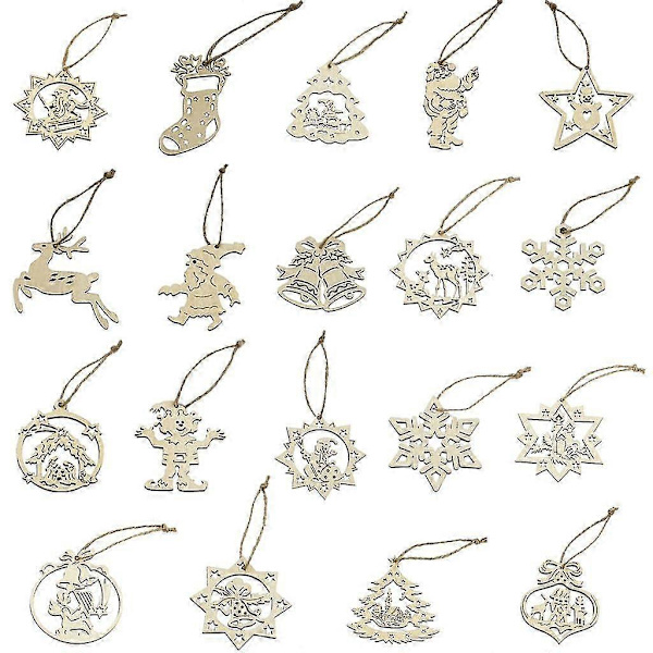 5 st Vintage Julgranspynt Promotionspresent Trä Hängande Snögubbe1