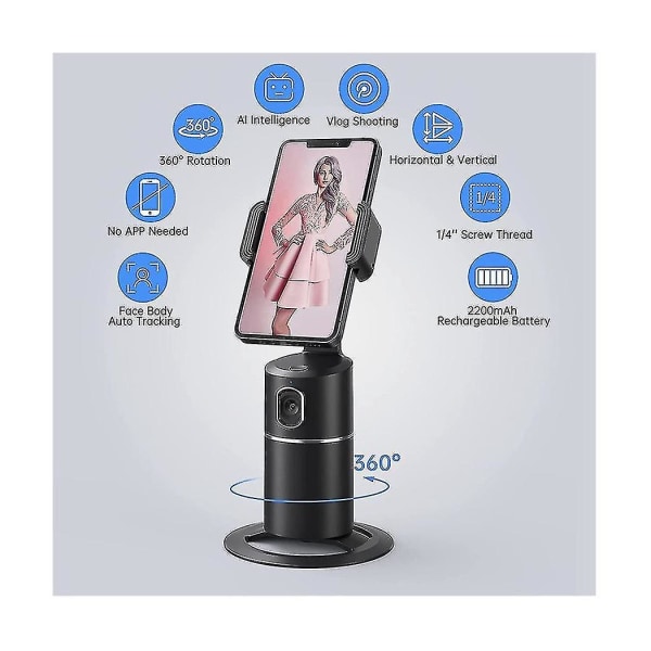 Auto Face Tracking Tripod 360 Ai Rotation Gimbal Stabilizer för telefon Smart Phone Hållare för Live