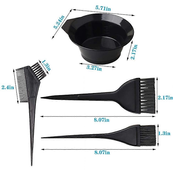 1 Set/22st Hårfärgningskit Engångs DIY Färgningsverktyg Kit Hårtoning Blandningsskål Kam för Hemmabutik