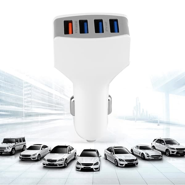 4-Port USB 3.0 Rask Billader Hurtiglading Blå LED med Smart IC ABS