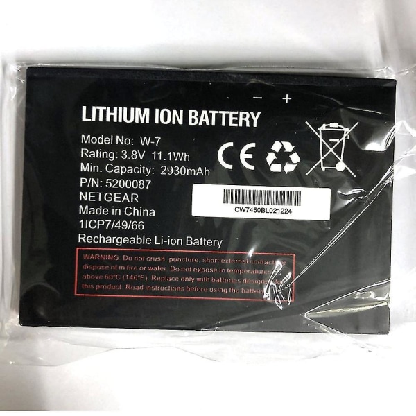 Kompatibelt batteri 2930 mah 3.8v 11.1wh genopladeligt lithium-ion telefonbatteri, kompatibelt med Netpack Nighthawk W-7 5200087 mobiltelefonbatteri