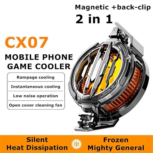 MEMO CX07 Mobiltelefon Halvledarkylfläkt Magnetisk/Bakre Klämma Radiator för Android PUBG Spel
