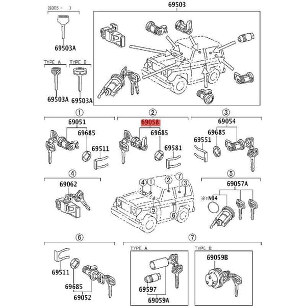Låsbart bränsletanklock för alla modeller / 4-sitsig med typ 69058-60071 6905860071
