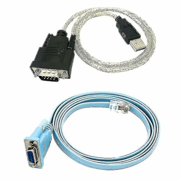 RJ45 Verkkokaapeli Sarjakaapeli RJ45 DB9:lle ja RS232 USB:lle (2 yhdessä)