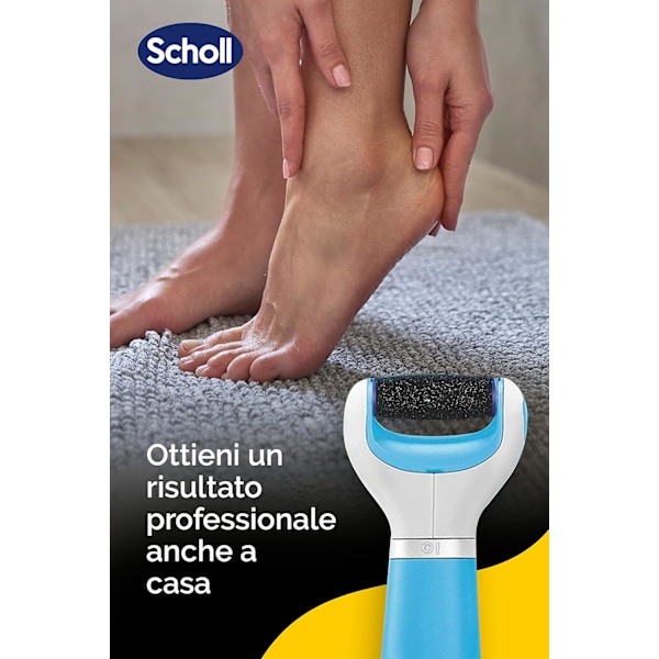 Scholl Velvet Smooth Roll Profesjonell Elektrisk Pedikyr Rulle for Tørr Hud Blå, 1 (Pakke med 1)