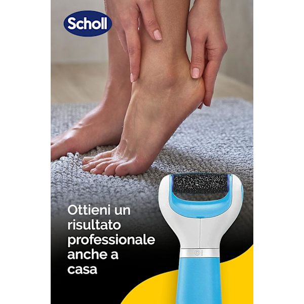 Scholl Velvet Smooth Roll Professionel Elektrisk Fodpleje Rulle til Tør Hud Blå, 1 (Pakke med 1)