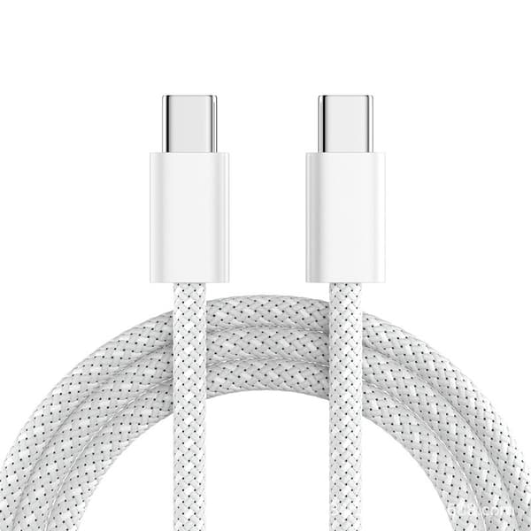 2-pakning 2M 60W USB C til USB C hurtigladekabel, Type-C laderkabel kompatibel med iPhone 15, iPhone 16, Samsung, Huawei A
