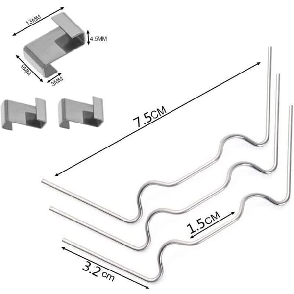 120 stykker rustfrit stål glas drivhusclips med 60 W-clips og 60 Z-clips