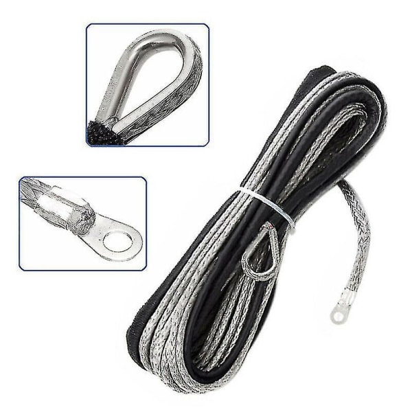 Grey 4.8mm*15m (2.5 Tons)  Synthetic Winch Rope Line Recovery Cable 4wd Dyneema