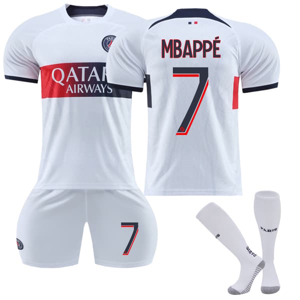 Paris Saint-Germain Børne Udebane Liga 23-24 Trøje Nr. 7 Mbappe
