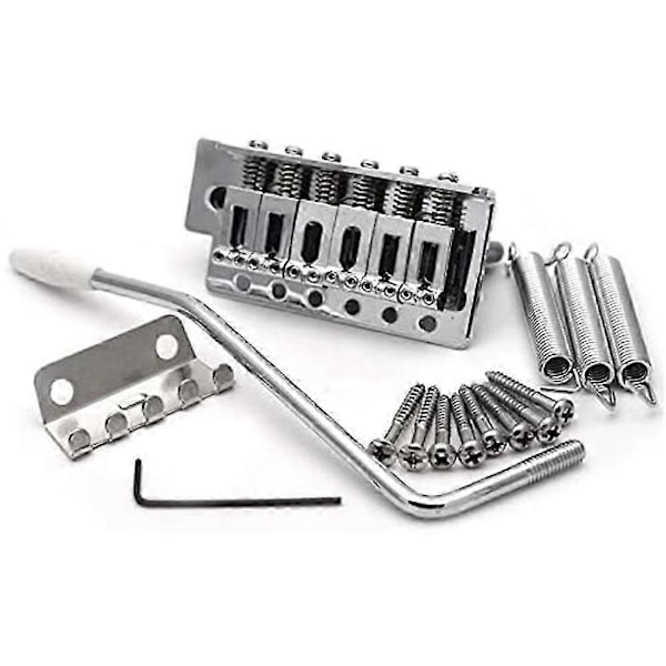 52,5 mm Gitarr Stratocaster Tremolobro Set för Fender Strat Squier Elgitarr Ersättning, silver