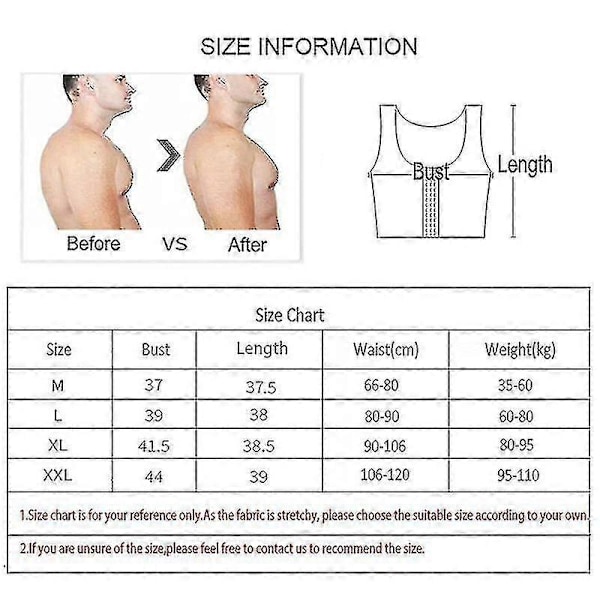 Mænd Gynecomastia Shaper Ny Slankende Bryst Kontrol Boobs Shapewear Underundertøj Mave Girdles Krog Kontrol