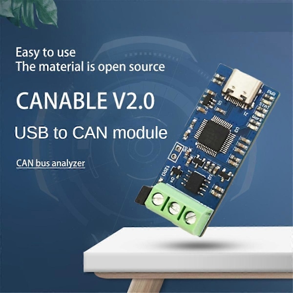 Type-C USB - CAN-moduuli 5V CAN-väyläanalysaattori USB - CAN-muunninmoduuli CANABLE V2.0 CAN- CAN-väylä
