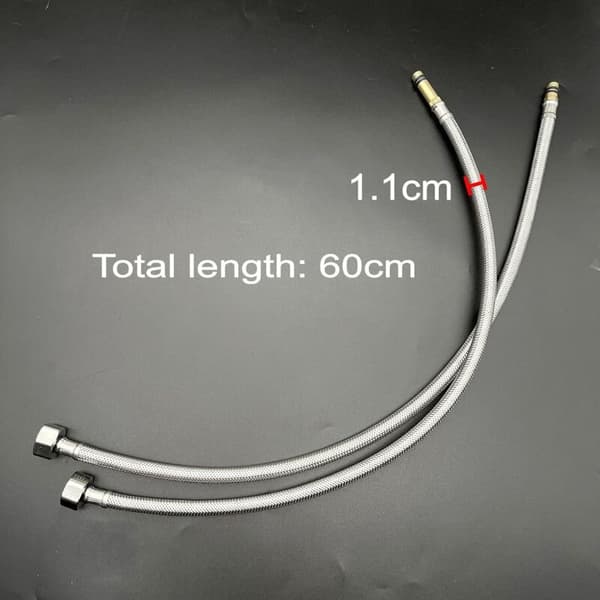 Högtrycksflätad flexibel slang i 304 rostfritt stål – 60 cm explosions- och kranar med 1/2\" anslutning