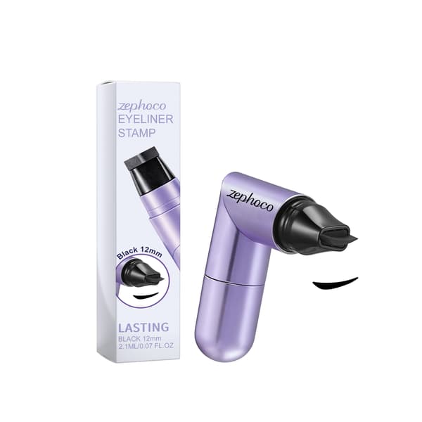 Langvarig Eyeliner-stempel, hurtigtørkende, flekksikker vingeforing, svart