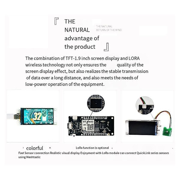 Uusi 1,9 tuuman TFT-värinäyttö ESP32-R8 -moduuli SX1262-siru LoRaWAN-protokolla Bluetooth WiFi 915 MHz