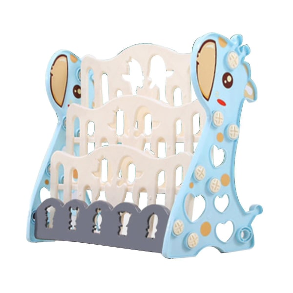Kreativ børnebogreol Bogreol Børnebogreol med legetøjsopbevaringshylde Giraffe Kid Bogreoler Bogreol (1,5*23,5*53,5 cm, blå)