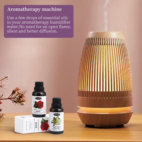 Gäller för luftfuktare och diffusorsten, 30 ml vattenlöslig växtaroma eterisk olja, ros lavendel, 8 olika dofter, 1 styck