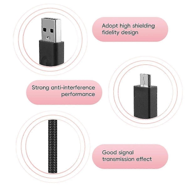 2M USB Hodetelefonkabel Lydkabel for G633 G633S Hodesett