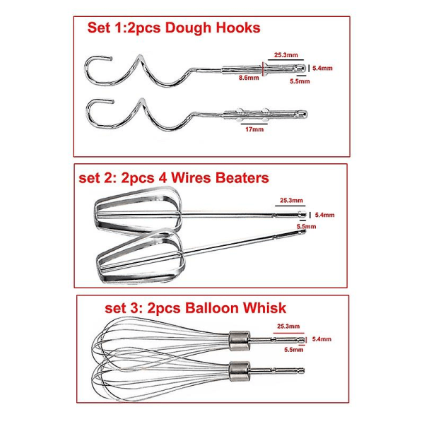Sähkövatkaimen osasarja, sekoitin, munavispilä, sopii sähköiseen ilmapallovispilään, keittiötarvikkeet