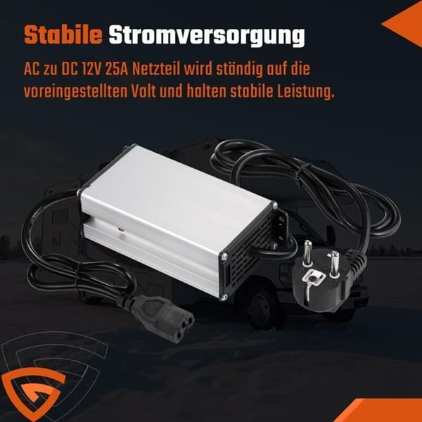 240V til 12V AC/DC strømadapter. Strømtransformator til 5-8kW varmluftsdieselvarmere til campingvogne. Europæisk stik.