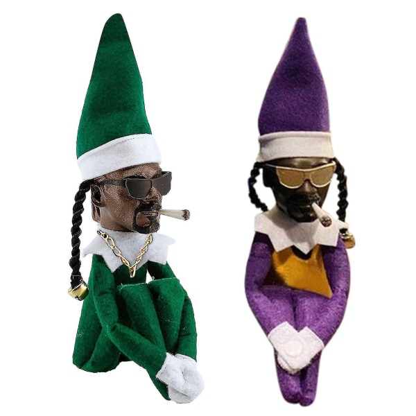 2022-2 stk. Snoop On A Stoop Elf Doll Spy On A Bukket Dukke Latex Home -sz.478 Kaki L
